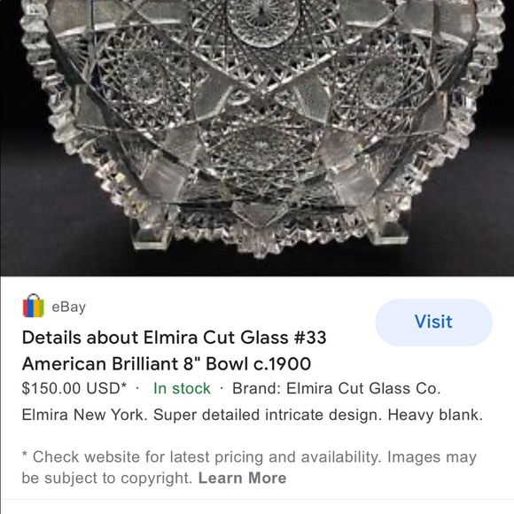 Elmira cut glass circle dish - Picture 6 of 6